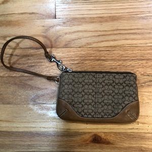 Brown coach wristlet